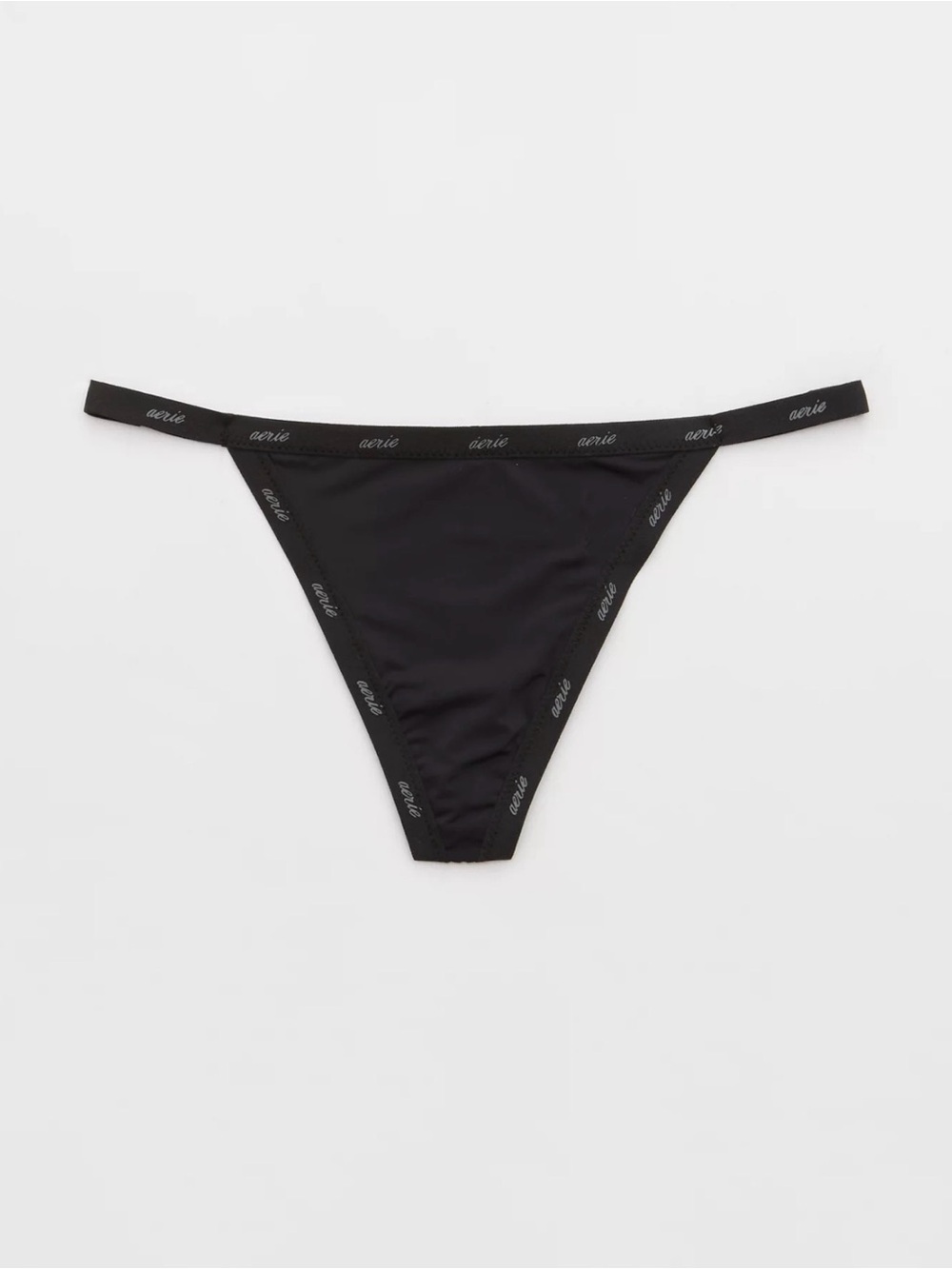 Aerie SMOOTHEZ Microfiber String Thong Underwear, Black, XL, 3 Pair